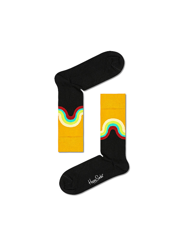 HAPPY SOCKS Herren Socken JUMBO WAVE black / multi schwarz | 41-46